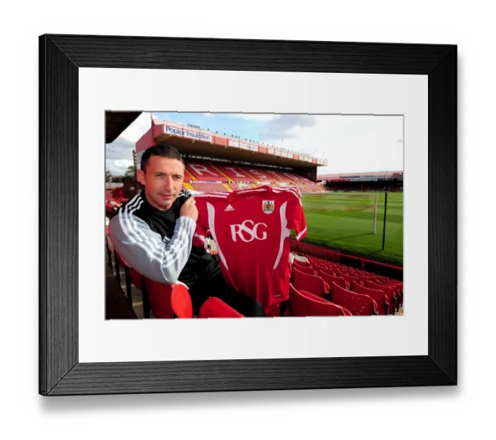 Framed Print : Derek McInnes: Newly Crowned Champion Manager of Bristol City at Ashton Gate Stadium (Championship, 2011) Framed Print : Derek McInnes: Newly Crowned Champion Manager of Bristol City at Ashton Gate Stadium (Championship, 2011)
