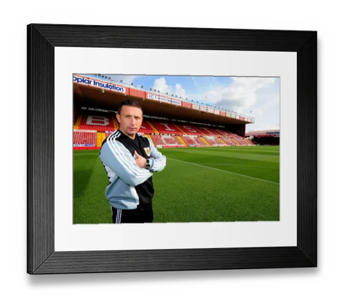 Framed Print : Derek McInnes Takes the Helm: New Era Begins for Bristol City Football Club at Ashton Gate Stadium (2011)