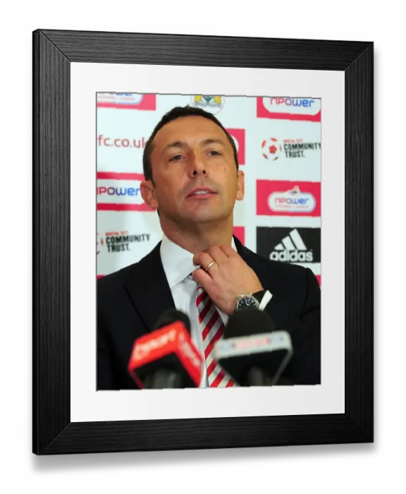 Framed Print : Derek McInnes Holds Inaugural Press Conference as New Bristol City Manager at Ashton Gate Stadium (Championship 2011) Framed Print : Derek McInnes Holds Inaugural Press Conference as New Bristol City Manager at Ashton Gate Stadium (Championship 2011)