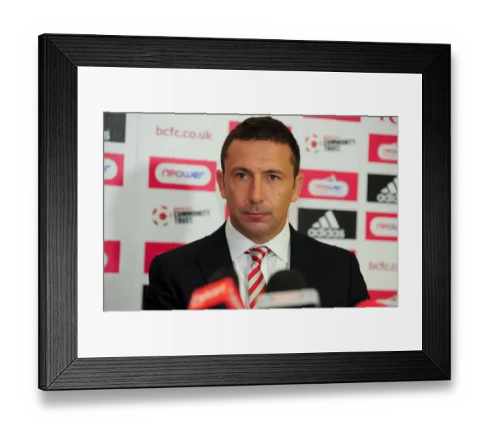 Framed Print : Championship Showdown: Derek McInnes Leads Bristol City at Ashton Gate Stadium, October 2011
