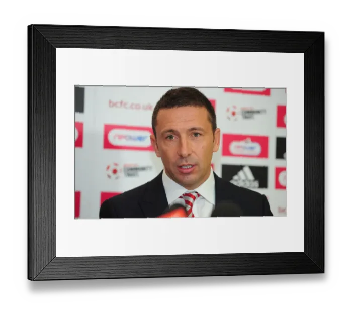 Framed Print : Championship Showdown: Derek McInnes at Ashton Gate Stadium - October 2011 - Football Rivalry in the Championship Framed Print : Championship Showdown: Derek McInnes at Ashton Gate Stadium - October 2011 - Football Rivalry in the Championship