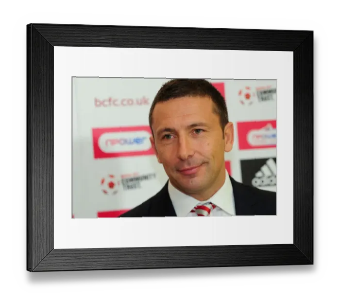 Framed Print : Derek McInnes Holds Inaugural Press Conference as New Bristol City Manager at Ashton Gate Stadium (Championship 2011)