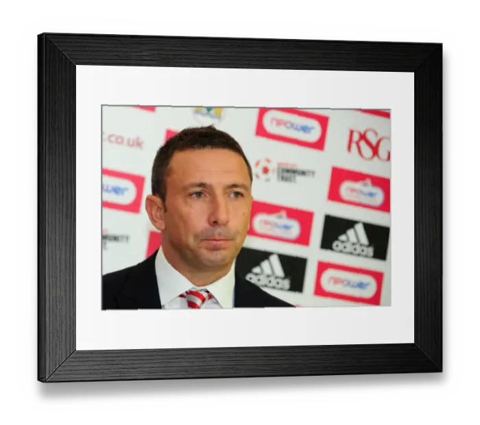 Framed Print : Derek McInnes Holds Inaugural Press Conference as New Bristol City Manager (October 2011, Championship)