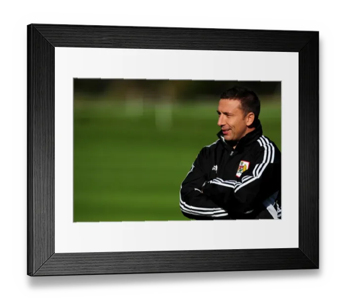 Framed Print : Derek McInnes Kicks Off Bristol City Manager tenure at Ashton Gate Stadium (October 2011)