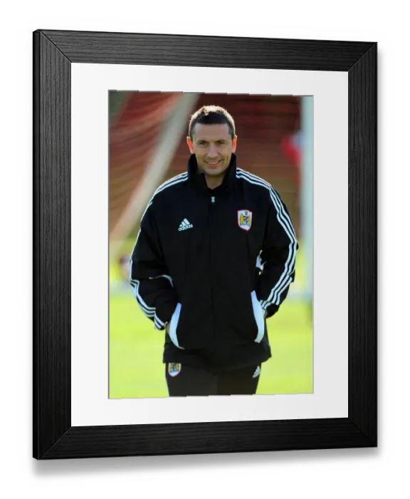 Framed Print : Derek McInnes Begins Tenure as Bristol City Manager at Ashton Gate Stadium (October 2011)