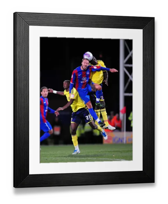 Framed Print : Bristol City vs Crystal Palace: Intense Aerial Battle Between Kalifa Cisse and Glenn Murray in Championship Match, 15th October 2011 Framed Print : Bristol City vs Crystal Palace: Intense Aerial Battle Between Kalifa Cisse and Glenn Murray in Championship Match, 15th October 2011