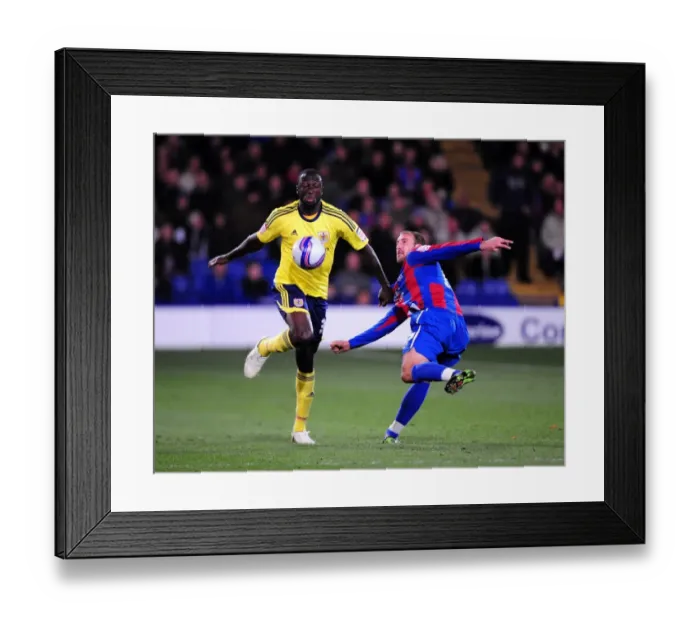 Framed Print : Damion Stewart vs Glenn Murray: Intense Battle in the Championship Match between Crystal Palace and Bristol City - 15 / 10 / 2011