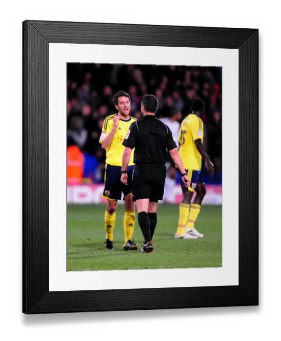 Framed Print : Cole Skuse Protests to Referee during Crystal Palace vs. Bristol City Championship Match, 15 / 10 / 2011 Framed Print : Cole Skuse Protests to Referee during Crystal Palace vs. Bristol City Championship Match, 15 / 10 / 2011