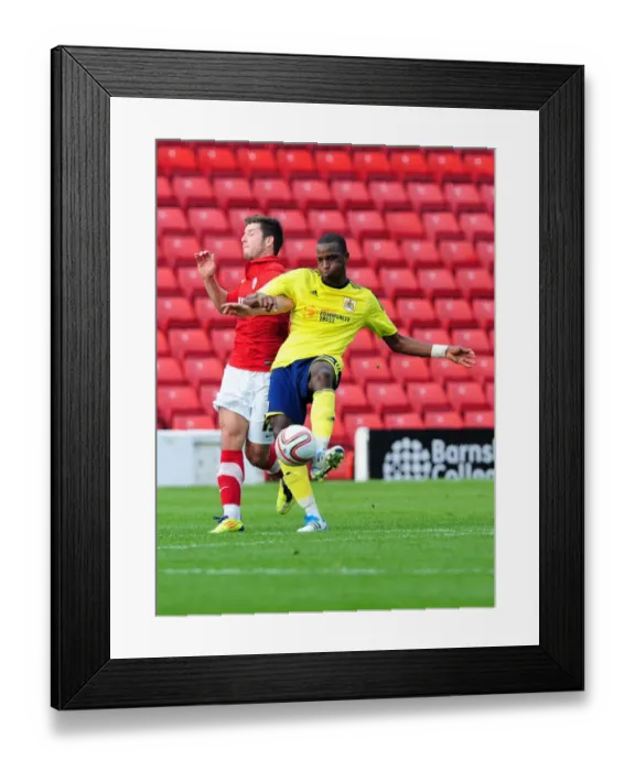 Framed Print : Barnsley vs. Bristol City: Cisse vs. McNulty - Championship Battle for Possession (October 2011)