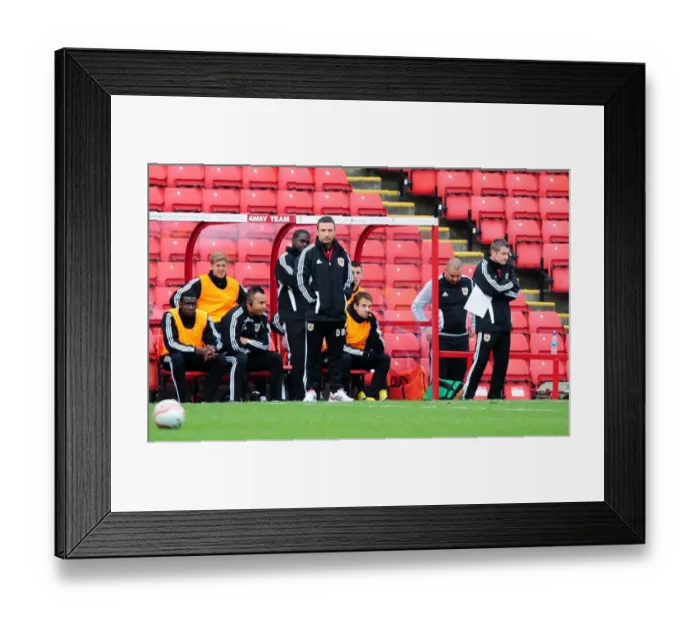 Framed Print : Derek McInnes Leads Bristol City in Championship Clash against Barnsley at Oakwell Stadium (October 2011)