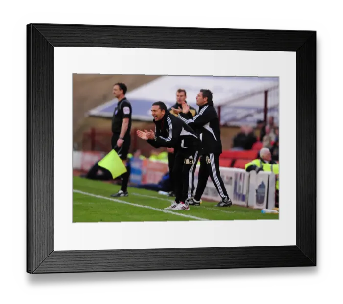 Framed Print : Derek McInnes Urges On Bristol City at Barnsley Championship Match, 2011 Framed Print : Derek McInnes Urges On Bristol City at Barnsley Championship Match, 2011
