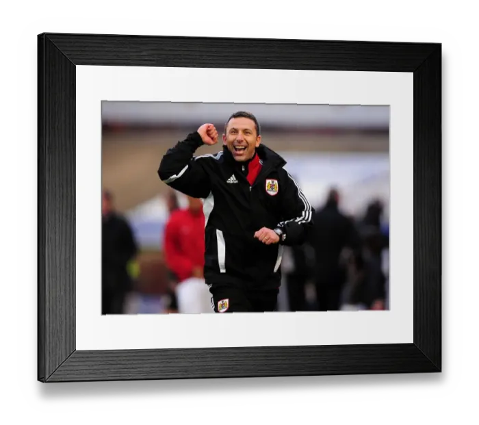 Framed Print : Derek McInnes: First Championship Win as Bristol City Manager vs Barnsley (29 / 10 / 2011) Framed Print : Derek McInnes: First Championship Win as Bristol City Manager vs Barnsley (29 / 10 / 2011)