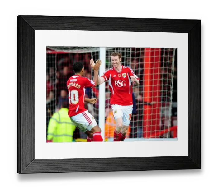 Framed Print : Stephen Pearson Scores on Debut: Nicky Maynard Celebrates with Him - Bristol City vs Burnley, Championship 2011 Framed Print : Stephen Pearson Scores on Debut: Nicky Maynard Celebrates with Him - Bristol City vs Burnley, Championship 2011