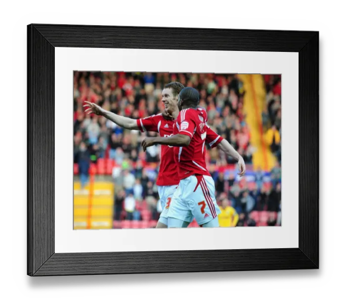 Framed Print : Bristol City Football Club: Stephen Pearson and Marvin Elliott Celebrate Goal Against Burnley - Championship Match, 05 / 11 / 2011 Framed Print : Bristol City Football Club: Stephen Pearson and Marvin Elliott Celebrate Goal Against Burnley - Championship Match, 05 / 11 / 2011