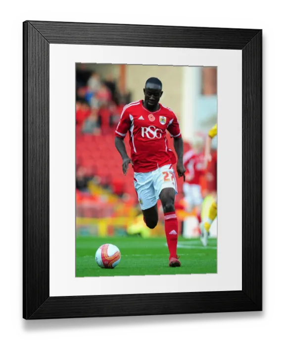 Framed Print : Albert Adomah in Action: Bristol City vs Burnley, Championship Match at Ashton Gate Stadium (05 / 11 / 2011)