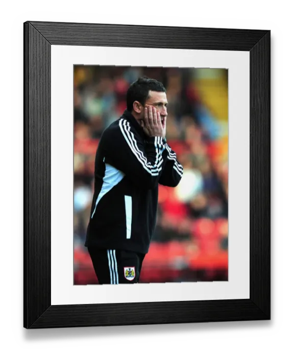 Framed Print : Derek McInnes Leads Bristol City in Championship Clash Against Burnley at Ashton Gate Stadium - 05 / 11 / 2011 Framed Print : Derek McInnes Leads Bristol City in Championship Clash Against Burnley at Ashton Gate Stadium - 05 / 11 / 2011