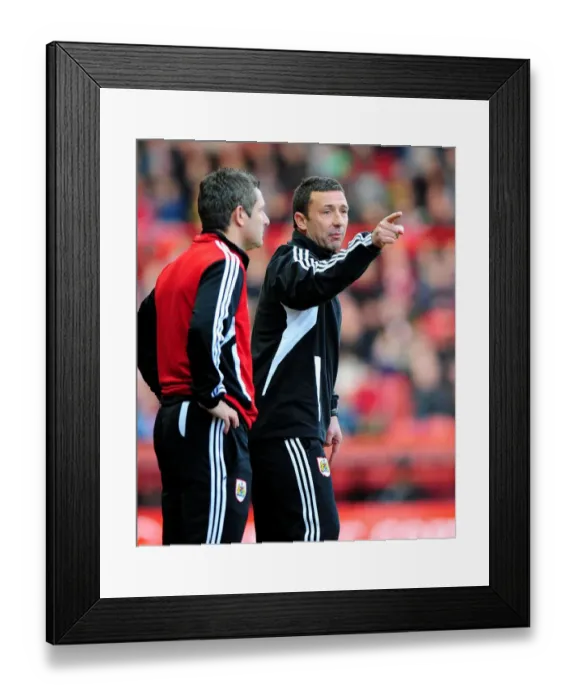Framed Print : Derek McInnes Leads Bristol City in Championship Clash Against Burnley at Ashton Gate Stadium - 05 / 11 / 2011 Framed Print : Derek McInnes Leads Bristol City in Championship Clash Against Burnley at Ashton Gate Stadium - 05 / 11 / 2011