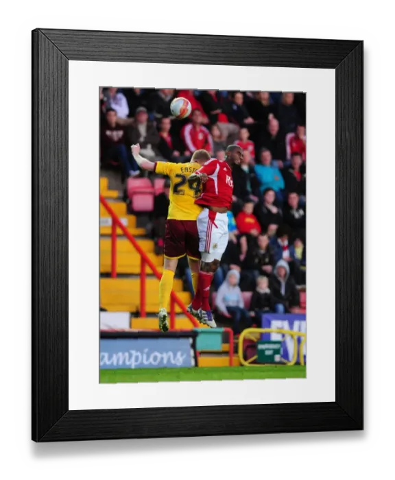 Framed Print : Bristol City vs Burnley: Marvin Elliott vs Brian Easton Battle for the High Ball - Championship Match, 05 / 11 / 2011 Framed Print : Bristol City vs Burnley: Marvin Elliott vs Brian Easton Battle for the High Ball - Championship Match, 05 / 11 / 2011