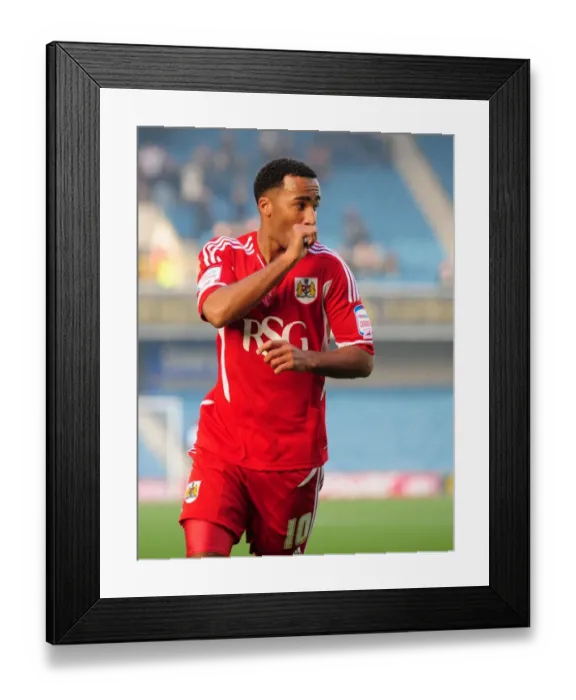 Framed Print : Nicky Maynard's Goal: Millwall vs. Bristol City, Championship 2011