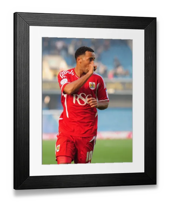 Framed Print : Nicky Maynard's Stunner: Millwall vs. Bristol City, Championship 2011-11-20