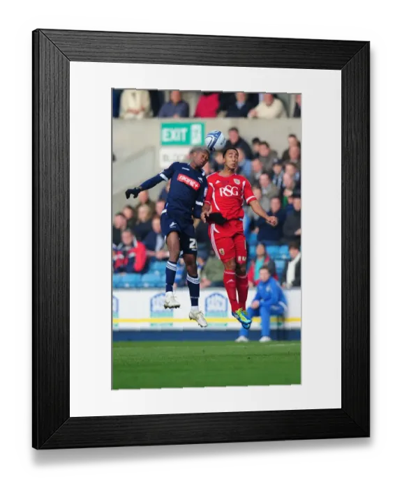 Framed Print : Bristol City's Nicky Maynard vs. Jimmy Abdou in Championship Clash at Millwall's Selhurst Park (November 2011) Framed Print : Bristol City's Nicky Maynard vs. Jimmy Abdou in Championship Clash at Millwall's Selhurst Park (November 2011)