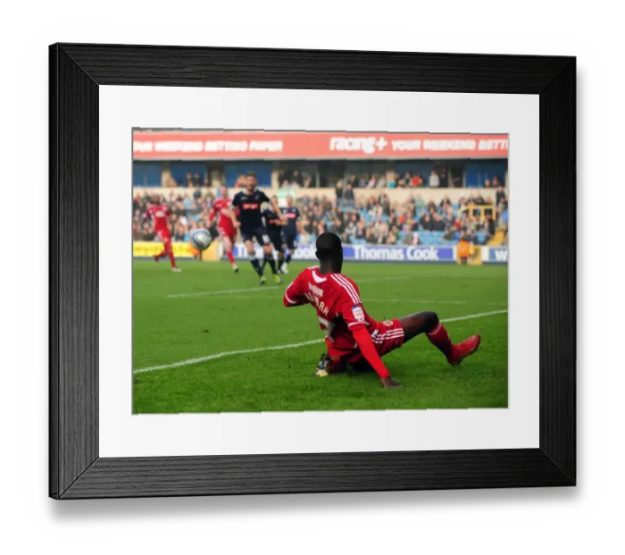 Framed Print : Albert Adomah's Last-Minute Cross: Millwall vs. Bristol City Championship Clash at Selhurst Park (November 2011)