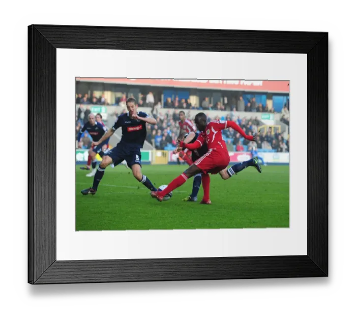 Framed Print : Adomah's Winning Moment: Millwall vs. Bristol City, 2011 Championship Match Framed Print : Adomah's Winning Moment: Millwall vs. Bristol City, 2011 Championship Match