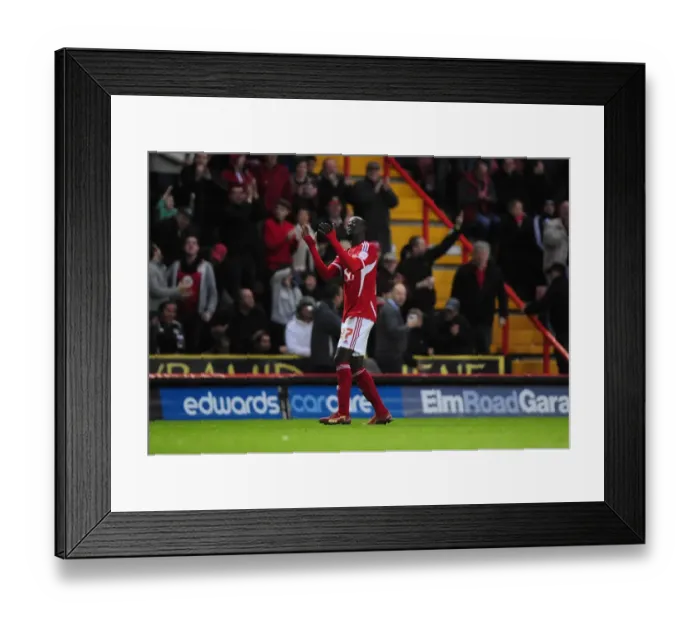 Framed Print : Bristol City's Albert Adomah: Celebrating the Goal Against Southampton in the Championship Match (November 2011)