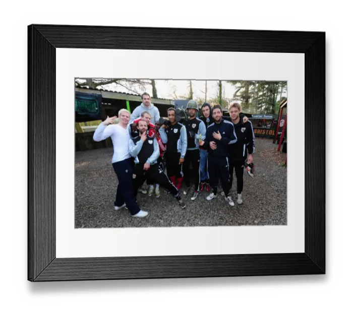 Framed Print : Bristol City Football Club: United Through Paintball - Season 11-12: The First Team's Paintball Challenge Framed Print : Bristol City Football Club: United Through Paintball - Season 11-12: The First Team's Paintball Challenge