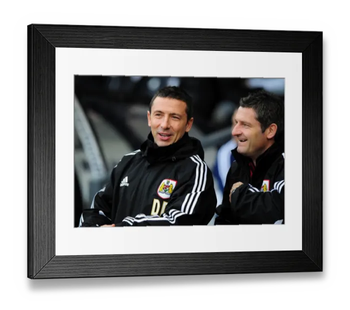 Framed Print : Derek McInnes and Tony Docherty Share a Laugh: Derby County v Bristol City Championship Match, 10th December 2011 Framed Print : Derek McInnes and Tony Docherty Share a Laugh: Derby County v Bristol City Championship Match, 10th December 2011