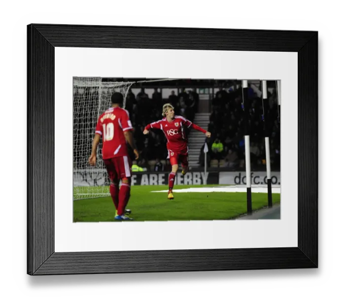 Framed Print : Martyn Woolford's Goal Celebration: Derby County vs. Bristol City (Championship 2011) Framed Print : Martyn Woolford's Goal Celebration: Derby County vs. Bristol City (Championship 2011)