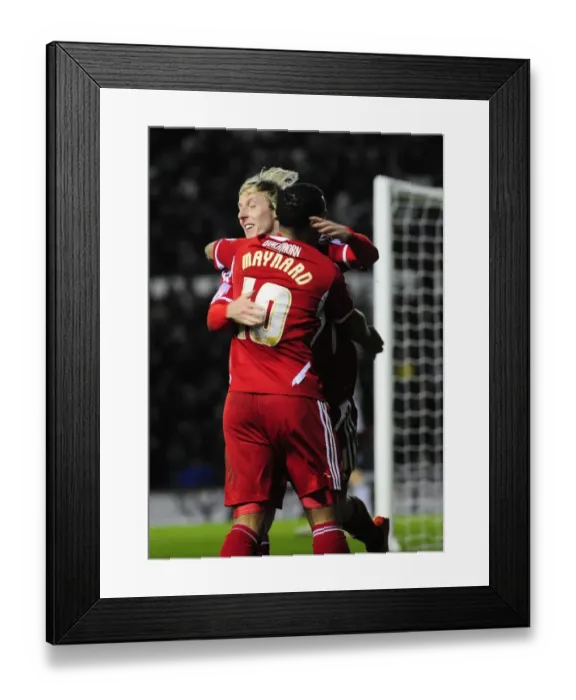Framed Print : Woolford and Maynard: Derby County vs. Bristol City - Championship Football - Martyn Woolford's Goal Celebration (10 / 12 / 2011) Framed Print : Woolford and Maynard: Derby County vs. Bristol City - Championship Football - Martyn Woolford's Goal Celebration (10 / 12 / 2011)