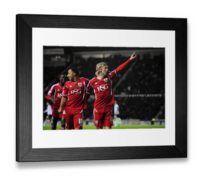 Framed Print : Euphoria on the Field: Woolford and Maynard's Goal Celebration (Derby vs. Bristol City, Championship Match, 10th December 2011)