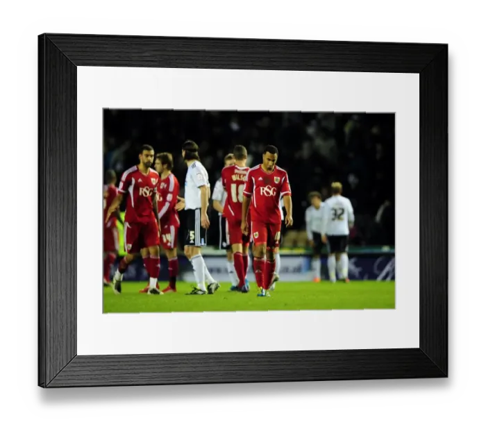 Framed Print : Disappointment for Nicky Maynard and Bristol City after Derby County Championship Loss (10-12-2011) Framed Print : Disappointment for Nicky Maynard and Bristol City after Derby County Championship Loss (10-12-2011)