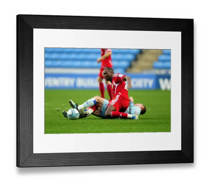 Framed Print : Championship Clash: McSheffrey Fouls Cisse (2011) - Coventry vs. Bristol City