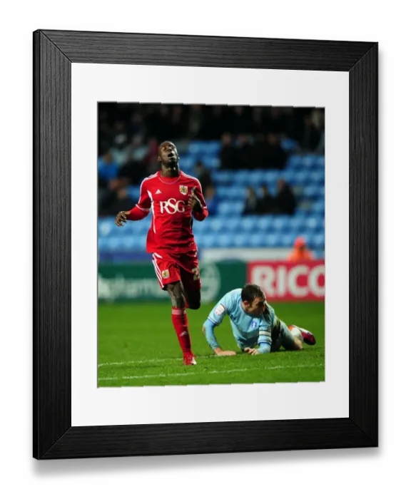 Framed Print : Albert Adomah's Disbelief as Coventry City Goal Narrowly Misses - Coventry City vs. Bristol City, Championship Football Match (December 26, 2011) Framed Print : Albert Adomah's Disbelief as Coventry City Goal Narrowly Misses - Coventry City vs. Bristol City, Championship Football Match (December 26, 2011)