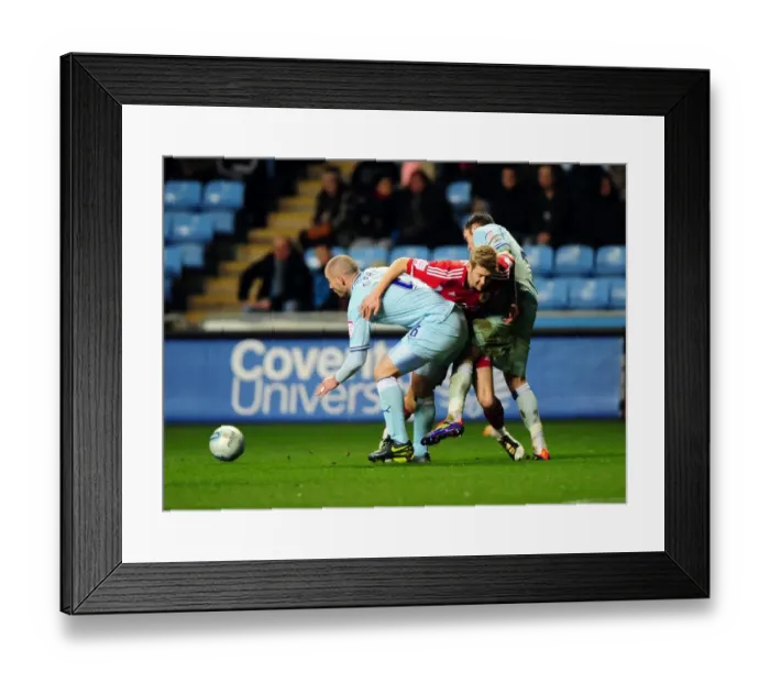 Framed Print : Jon Stead's Tight Squeeze: Coventry City vs. Bristol City, Championship Clash (December 26, 2011)