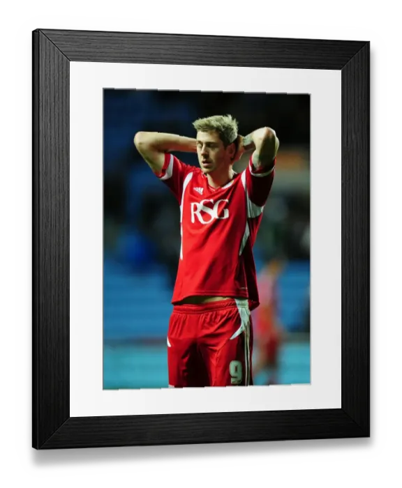 Framed Print : Jon Stead's Disappointment: Coventry City vs. Bristol City, Championship (26 / 12 / 2011)