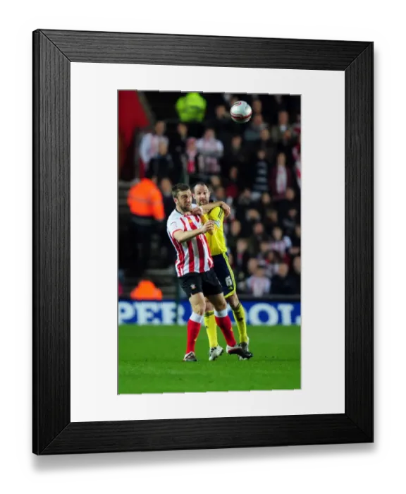 Framed Print : Bristol City vs. Southampton: Louis Carey vs. Rickie Lambert - A Championship Showdown (December 30, 2011)