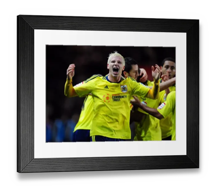 Framed Print : Bristol City's Ryan McGivern Celebrates Goal Against Southampton in Championship Match, December 2011 Framed Print : Bristol City's Ryan McGivern Celebrates Goal Against Southampton in Championship Match, December 2011