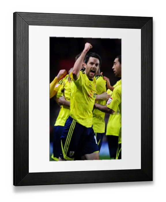 Framed Print : Cole Skuse's Goal Celebration: Southampton vs. Bristol City (Championship, 30 / 12 / 2011)