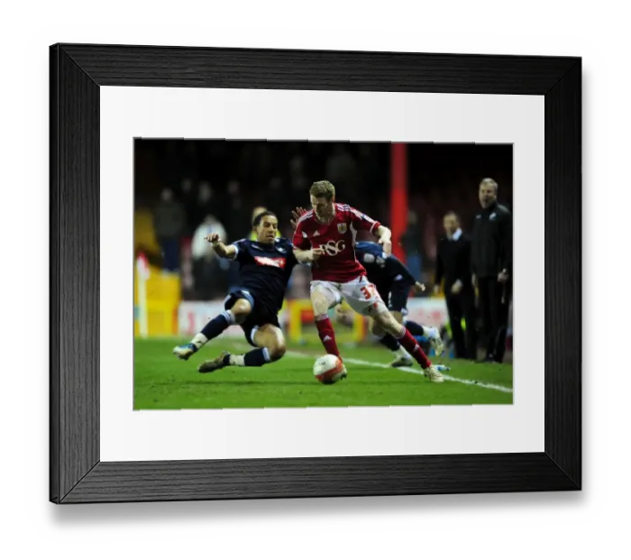 Framed Print : Stephen Pearson Dodges Tackle from Liam Trotter in Championship Match (Bristol City vs Millwall, 03 / 01 / 2012) Framed Print : Stephen Pearson Dodges Tackle from Liam Trotter in Championship Match (Bristol City vs Millwall, 03 / 01 / 2012)