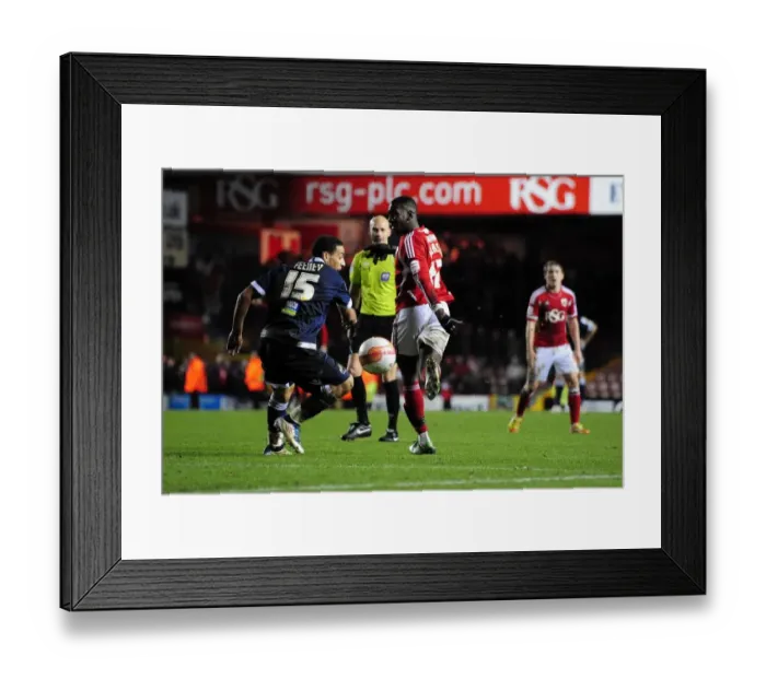 Framed Print : Bristol City's Yannick Bolasie Flicks the Ball at Ashton Gate Stadium during Bristol City vs Millwall Championship Match - 03 / 01 / 2012 Framed Print : Bristol City's Yannick Bolasie Flicks the Ball at Ashton Gate Stadium during Bristol City vs Millwall Championship Match - 03 / 01 / 2012