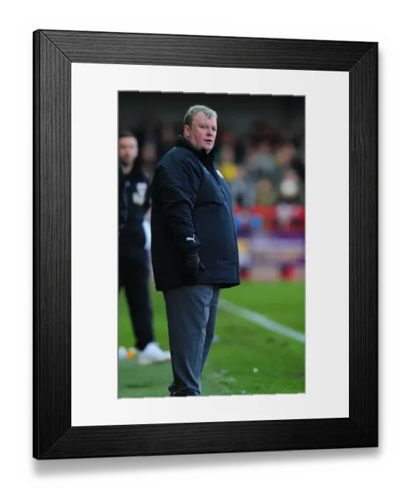 Framed Print : Steve Evans and Crawley Town Face Off Against Bristol City in FA Cup Clash - 07 / 01 / 2012