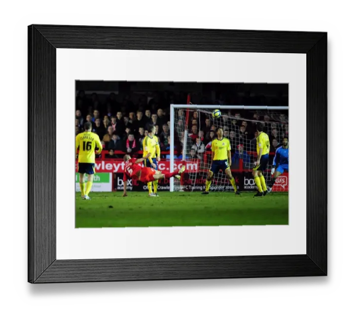 Framed Print : FA Cup: Kyle McFadzean's Shot Saved by David James in Crawley Town vs. Bristol City (07 / 01 / 2012)