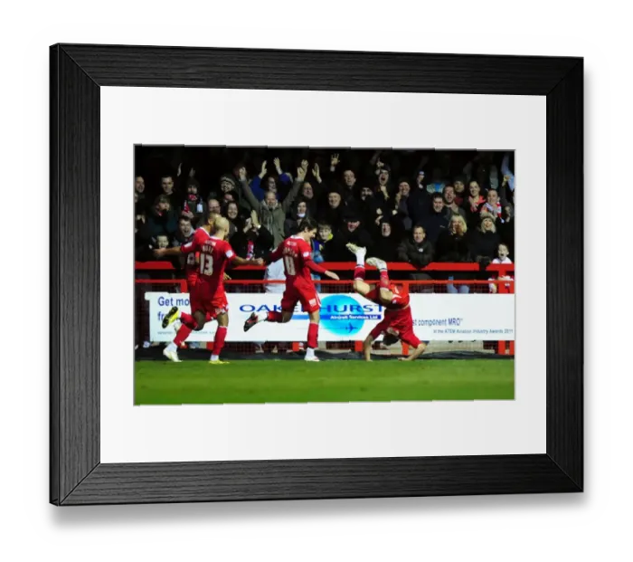 Framed Print : Matt Tubbs Scores Upset Win for Crawley Town over Bristol City in FA Cup (07 / 01 / 2012)