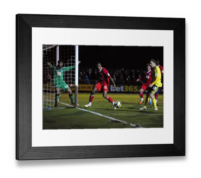 Framed Print : FA Cup: Tyrone Barnett of Crawley Town Blocks Brett Pitman's Cross Against Bristol City - 07 / 01 / 2012 Framed Print : FA Cup: Tyrone Barnett of Crawley Town Blocks Brett Pitman's Cross Against Bristol City - 07 / 01 / 2012