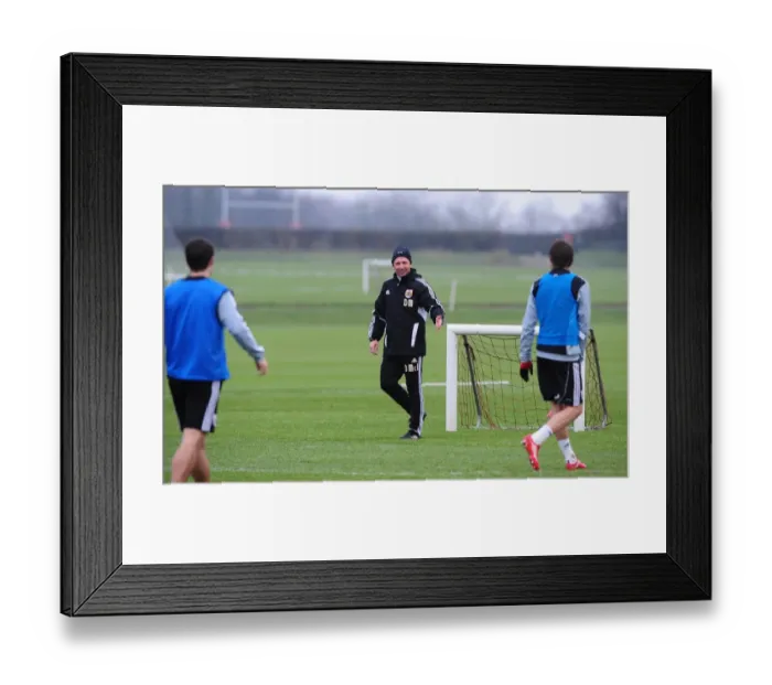 Framed Print : Derek McInnes: Gearing Up at Memorial Stadium - Bristol City Football Club Training Session, January 2012 Framed Print : Derek McInnes: Gearing Up at Memorial Stadium - Bristol City Football Club Training Session, January 2012