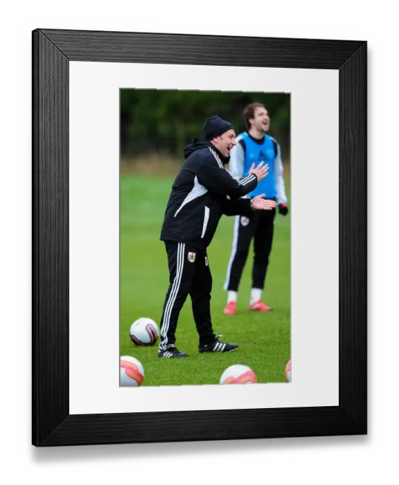 Framed Print : Derek McInnes Training at Memorial Stadium - Bristol City Manager in Action