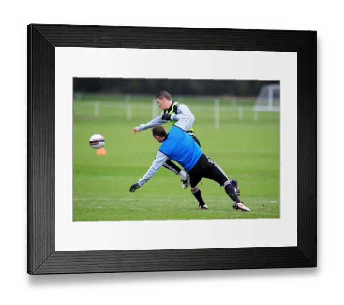 Framed Print : Bristol City: James Wilson vs. Louis Carey - A Training Battle at Memorial Stadium